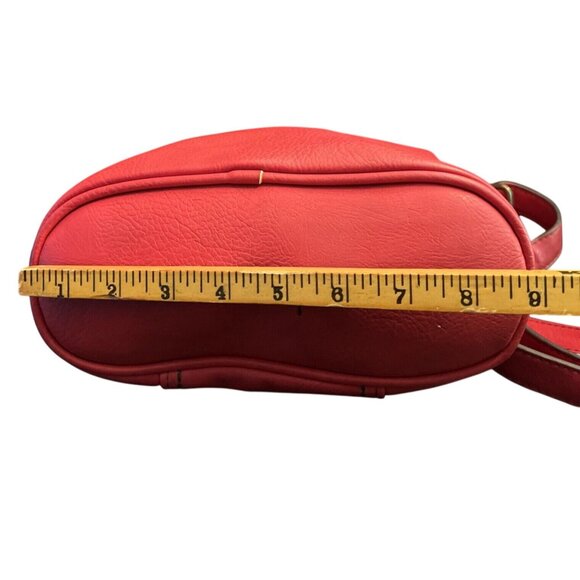 B.O.C. Red Faux Leather Crossbody Shoulder Bag Buckle Detail - Picture 6 of 9